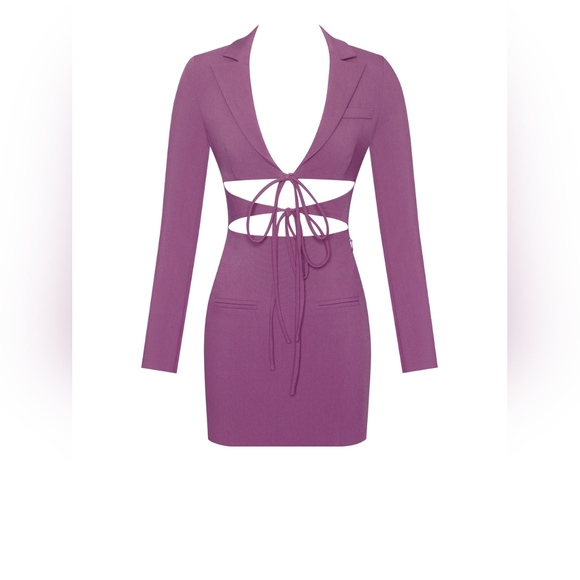 💜Wynn Mauve Lace Up Cutout Long Sleeve Dress💜 - Picture 13 of 16